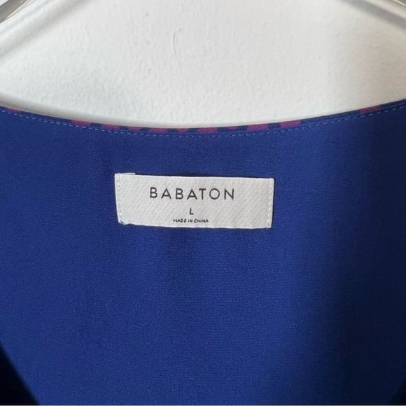 Aritzia Babaton Murphy Blue Polka Dot Print V-Neck Sleeveless Crop Top Size L - Picture 4 of 8